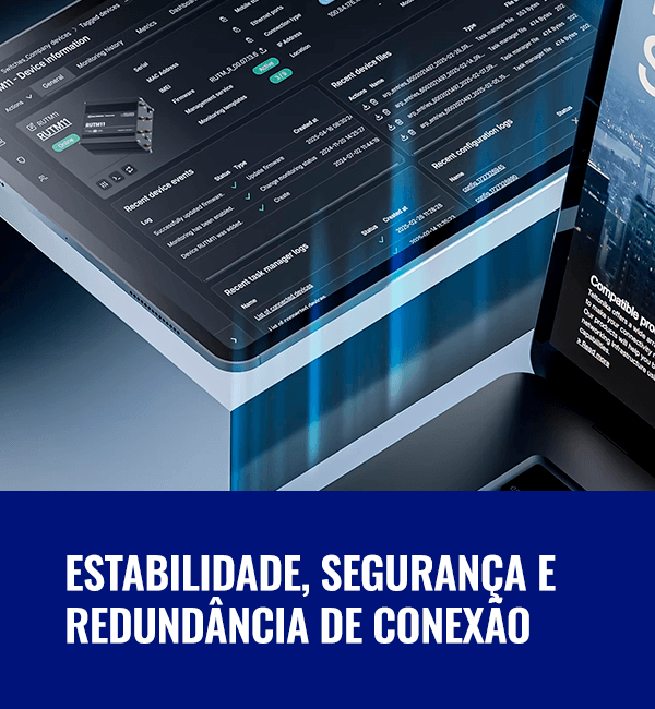 Estabilidade, segurança e redundância de conexão — painel de gerenciamento remoto de dispositivos